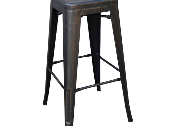Σκαμπό Μπάρ Relix Antique Black Ε5190,10 43X43Χ76 cm Μέταλλο