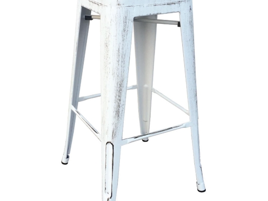 Σκαμπό Μπάρ Relix Antique White Ε5190,12 43X43Χ76 cm Μέταλλο