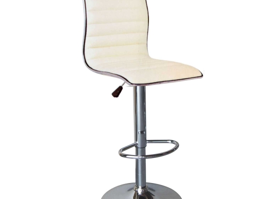 Σκαμπό Μπάρ Alfi White EM970,1  41X50X94/115 cm Σετ 2τμχ Μέταλλο,Τεχνόδερμα