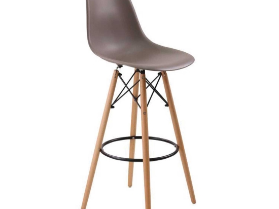 Σκαμπό Μπάρ Art Wood Sand Beige Ε509,3P 52X46X114 cm Σετ 4τμχ Ξύλο,Πολυπροπυλένιο