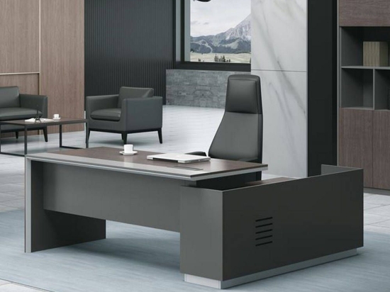 Γραφείο Advance ΕΟ820,L Αριστερή Γωνία  220x90/160x40 (H.75)cm Wallnut-Grey