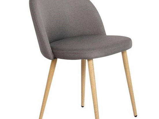 Καρέκλα Bella ΕΜ762,4 54x56x77cm Natural-Dark Grey Σετ 4τμχ Μέταλλο,Ύφασμα