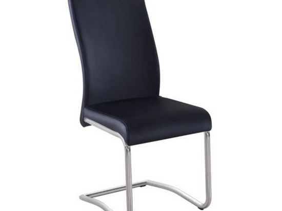 Καρέκλα Benson ΕΜ931,3 46x52x97cm Chrome-Black Σετ 4τμχ Μέταλλο,Τεχνόδερμα