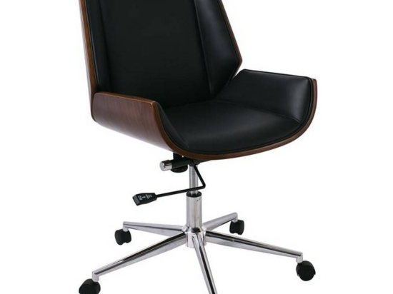 Πολυθρόνα Γραφείου BF9860 ΕΟ538,1 65x66x87/95cm Wallnut-Black
