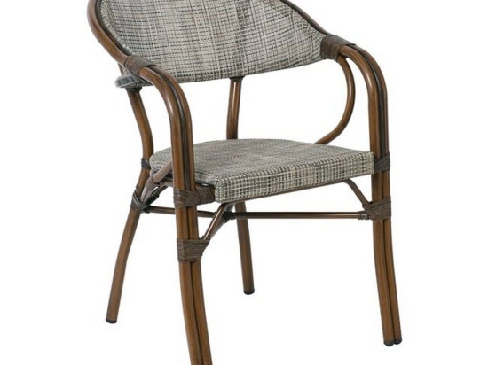 Πολυθρόνα Vegera  Dining Ε258,11 57x59x84cm Wallnut-Textilene Beige
