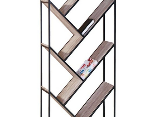 Ραφιέρα ΕΟ430 80x30x160cm Black-Sonoma Mdf,Μέταλλο