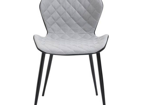 Καρέκλα David Black/Light Grey ΕΜ809 48x51x78cm Σετ 2τμχ Μέταλλο,Ύφασμα