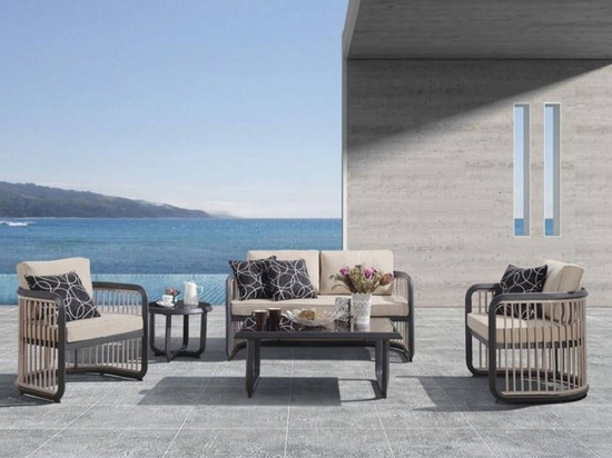 Σετ Σαλόνι City 5Τμχ Anthracite/Beige Ε6731 4 Θέσεων