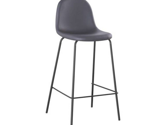 Σκαμπό Μπαρ Celina Black Grey ΕΜ902,1P 47x51x97cm Σετ 4τμχ Μέταλλο,PVC