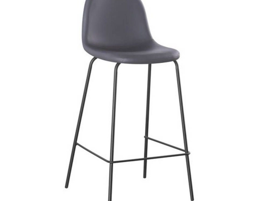 Σκαμπό Μπαρ Celina Black Grey ΕΜ901,1P 47x51x77/106cm Σετ 4τμχ Μέταλλο,PVC