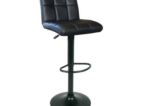 Σκαμπό Μπαρ Lino Black ΕΜ412,1Μ 44x50x62 Σετ 2τμχ Μέταλλο,Τεχνόδερμα