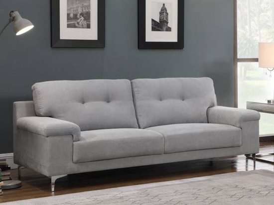 Kαναπές Τριθέσιος Note Ε965,32 211x89x85cm Light Grey Μέταλλο,Ύφασμα