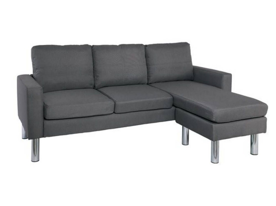 Καναπές Γωνία Reverse Αναστρέψιμος Dark Grey Ε9695,1 197x131x74/H.86cm Μέταλλο,Ύφασμα