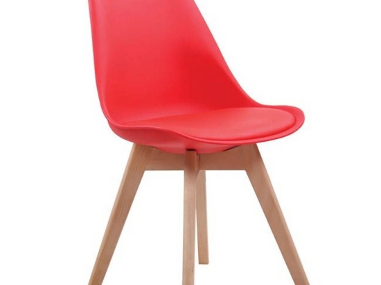 Καρέκλα Martin Red ΕΜ136,34 49x57x82cm Σετ 4τμχ Ξύλο,Πολυπροπυλένιο