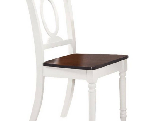 Καρέκλα Napoleon White/Wallnut Ε7072,5 44x55x96cm Σετ 2τμχ Ξύλο