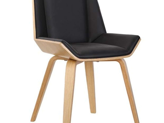 Καρέκλα Numan Ε7511,2 52x53x80cm Natural-Black Ξύλο,PU