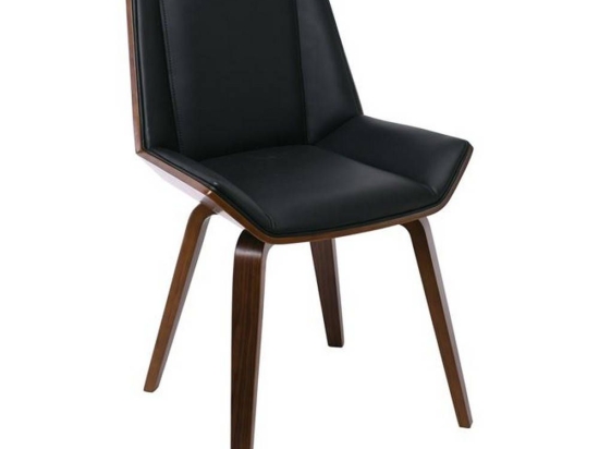 Καρέκλα Numan Ε7511,1 52x53x80cm Wallnut-Black Ξύλο,Τεχνόδερμα