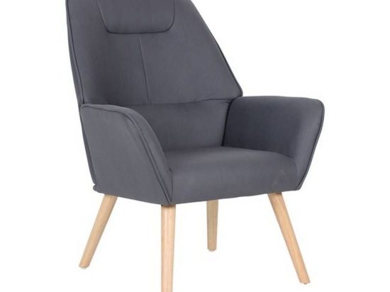 Πολυθρόνα Nattaly Grey K/D Ε7140,7 76x74x101cm Ξύλο,Ύφασμα
