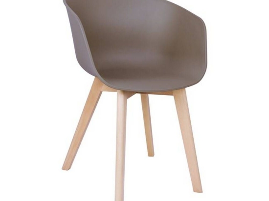 Πολυθρόνα Optim Sand Beige ΕΜ140,3 54x53x82cm Σετ 4τμχ Ξύλο,Πολυπροπυλένιο