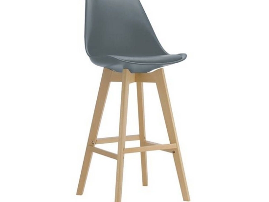 Σκαμπό Μπαρ Martin Grey ΕΜ147,4 48x58x71/110cm Σετ 4τμχ Ξύλο,Πολυπροπυλένιο