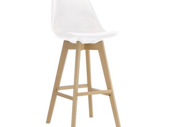 Σκαμπό Μπαρ Martin White ΕΜ147,1 48x58x71/110cm Σετ 4τμχ Ξύλο,Πολυπροπυλένιο