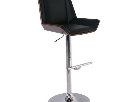 Σκαμπό Μπαρ Numan Black ΕΜ104,1 52x50x62/96-83/117cm Μέταλλο,Τεχνόδερμα