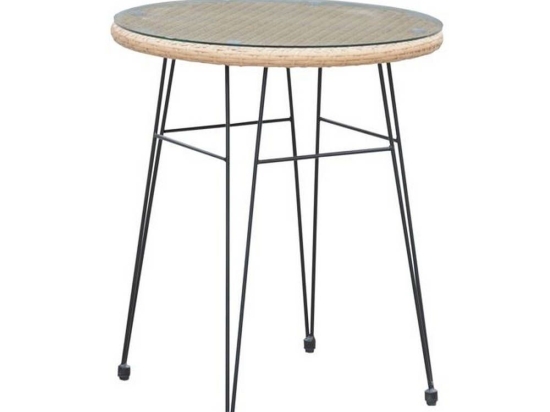 Τραπέζι Salsa Black/Natural Ε244,ΤΗ D.60x70cm