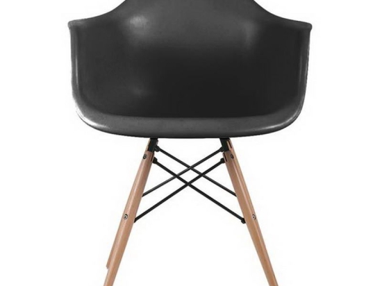Πολυθρόνα Alea Wood ΕΜ129,2W 62x58x81cm Black Σετ 4τμχ Ξύλο,Πολυπροπυλένιο