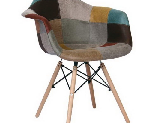 Πολυθρόνα Alea Wood ΕΜ129,82 65x60x83cm Brown-Multi Σετ 4τμχ Ξύλο,Πολυπροπυλένιο