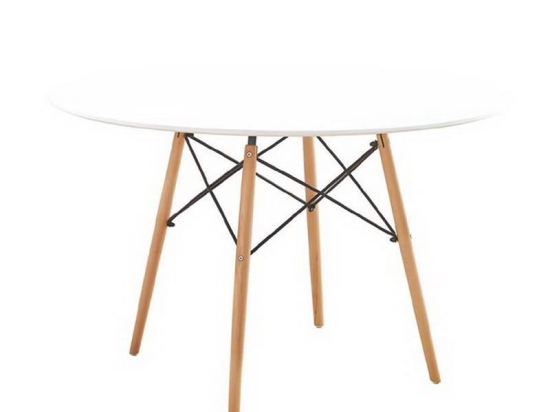 Τραπέζι Art Wood Ε7084,1 D.120cm H.71cm Natural-White Mdf,Ξύλο