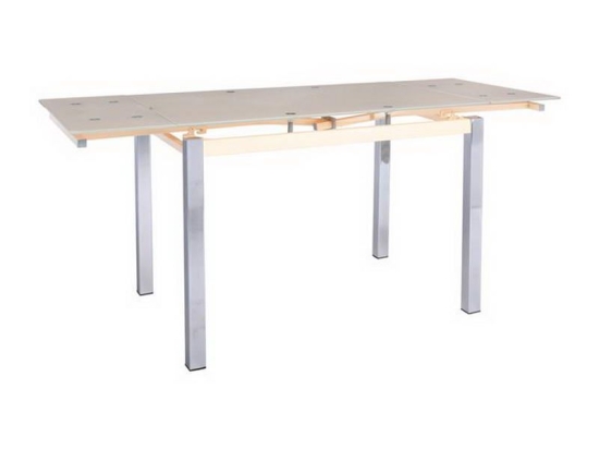 Τραπέζι Επεκτεινόμενο Blossom ΕΜ982 110+30+30x70x77cm Beige Μέταλλο,Γυαλί