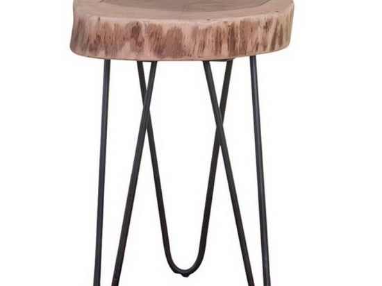 Τραπεζάκι Σαλονιού Fuego ΕΑ7059,1 +/-35x35x45cm Black Natural Μέταλλο,Ξύλο