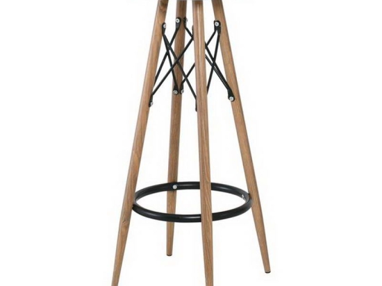 Σκαμπό Bar Mack ΕΜ9799,1 Φ30cm Η.72cm Natural-White Σετ 4τμχ Mdf,Μέταλλο