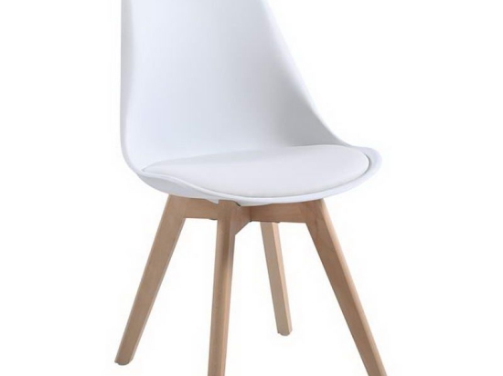 Καρέκλα Martin ΕΜ136,10W 48x56x82cm White Σετ 4τμχ Ξύλο,Πολυπροπυλένιο