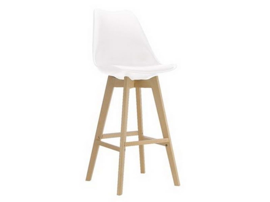 Σκαμπό Bar Martin ΕΜ147,11 49x54x67/106cm White Σετ 4τμχ Ξύλο,Πολυπροπυλένιο