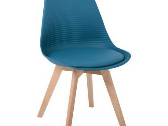 Καρέκλα Martin Stripe ΕΜ136,03S 49x56x82cm Petrol Σετ 4τμχ Ξύλο,Πολυπροπυλένιο