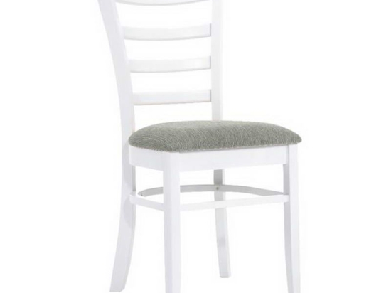 Καρέκλα Naturale Ε7052,4 42x50x91cm White-Grey Σετ 2τμχ Ξύλο,Ύφασμα
