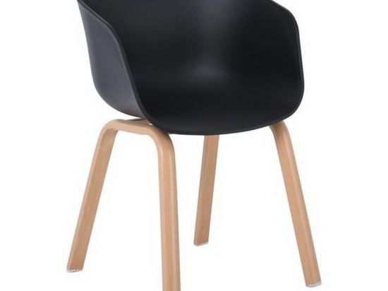 Πολυθρόνα Optim ΕΜ140,2Μ 54x51x79cm Natural-Black Σετ 4τμχ Μέταλλο,Πολυπροπυλένιο