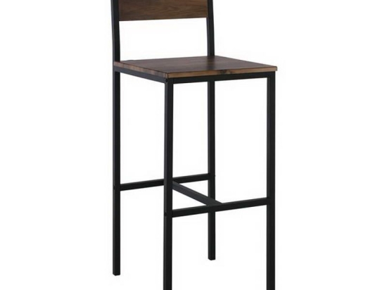 Σκαμπό Bar Stab ΕΜ9801 39x42x75/103cm Anthracite-Antique Brown Σετ 4τμχ Mdf,Μέταλλο