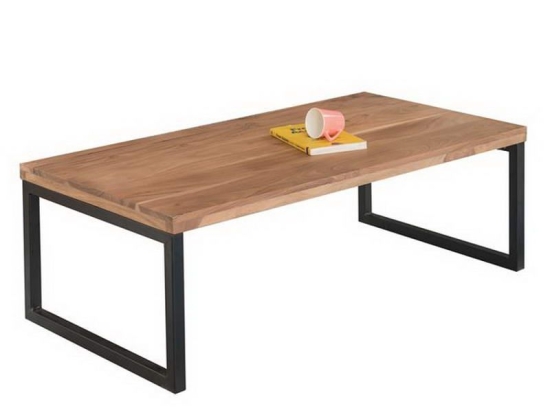 Τραπεζάκι Σαλονιού Tampa ΕΑ7049 115x60x40cm Black Natural Μέταλλο,Ξύλο
