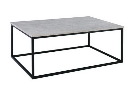 Τραπεζάκι Σαλονιού Texas ΕΜ744 115x75x45cm Black-Cement Mdf,Μέταλλο