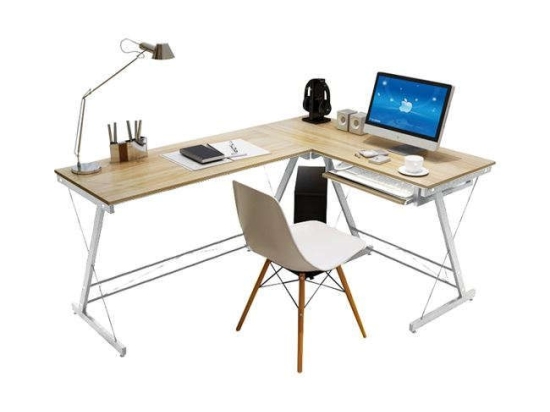 Γραφείο Αριστερή Γωνία ΕΟ408,2Α 110x120x48x73cm White-Maple