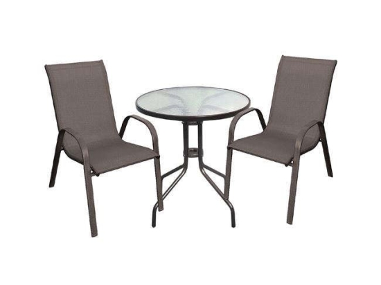 Τραπεζαρία Σετ 3Τμχ Rio Ε270,6S Φ60x70cm Brown 2 Θέσεων