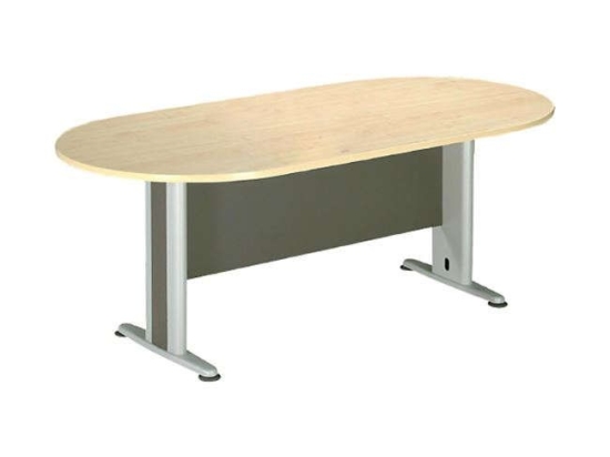 Τραπέζι Συνεδρίου Oval ΕΟ146 Dark Grey/Beech 180x90cm