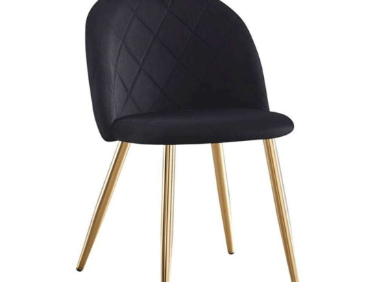 Καρέκλα Bella ΕΜ759,4G 50x56x80cm (Σετ 4Τμχ) Gold - Black