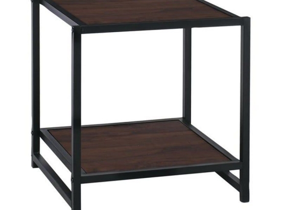 Κομοδίνο Atos Ε8012,1 48x44x50cm Black - Walnut Mdf,Μέταλλο