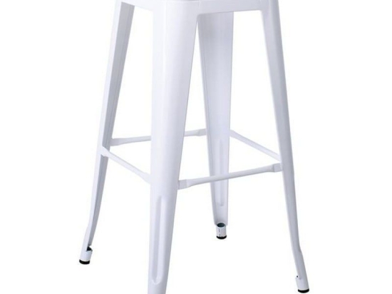Σκαμπό Bar Relix Ε5190,W 43x43x76cm White Μέταλλο