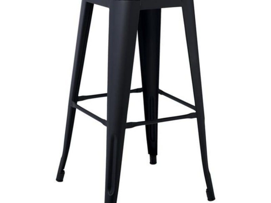Σκαμπό Bar Relix 43x43x76cm Black Matte Μέταλλο