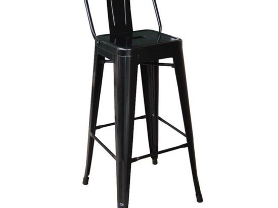 Σκαμπό Bar Relix Ε5199,1W Με Πλάτη 44x44x76/96cm Black Μέταλλο