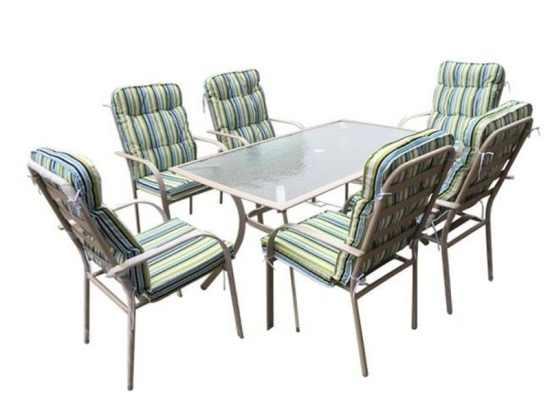 Τραπεζαρία Κήπου Astor Ε5151,S2 (Σετ 7τμχ) 150x90x75 60x77x104 Ecru 6 Θέσεων